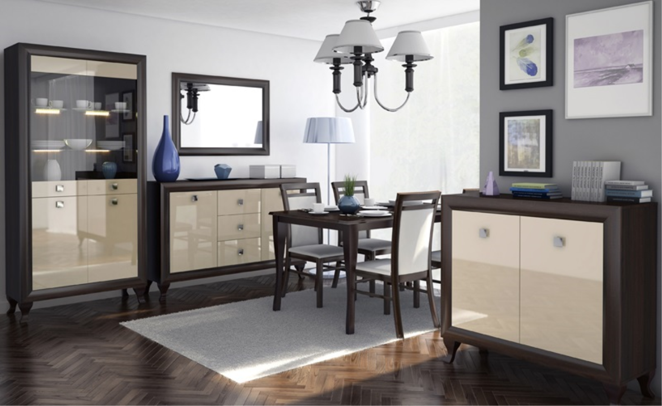 PARMA dąb sonoma czekoladowa / beż połysk