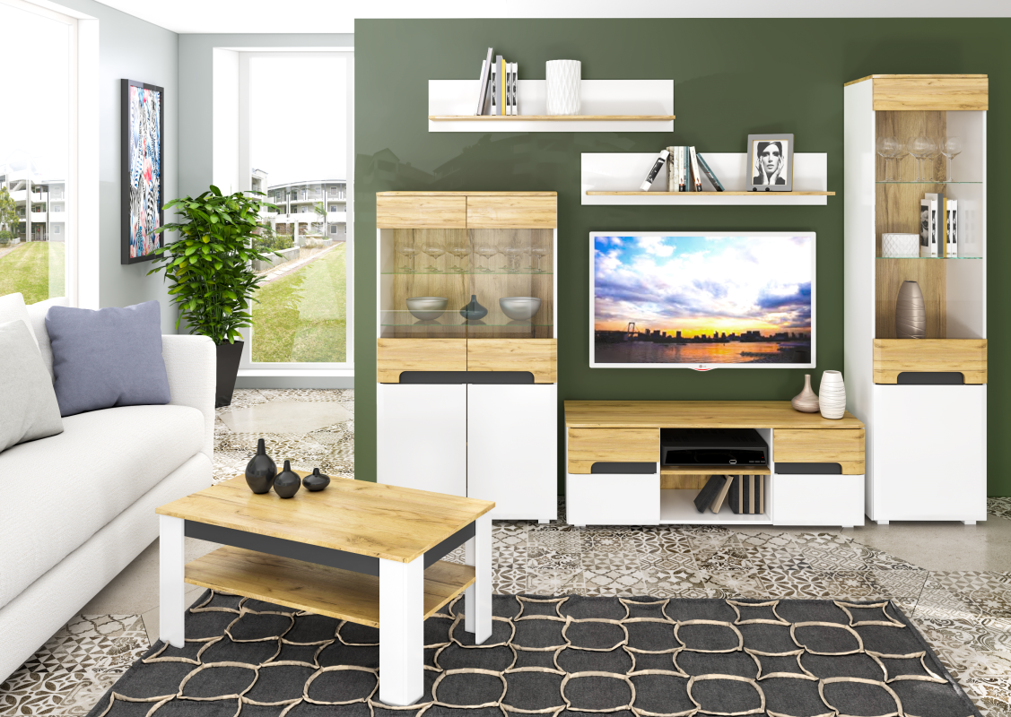 ONYX dąb craft złoty / biały połysk